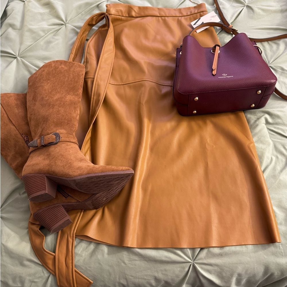Chic leather buttery soft skirt